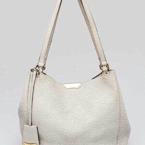 Burberry Grey Embossed Check Leather Small Canterbury Tote Bag